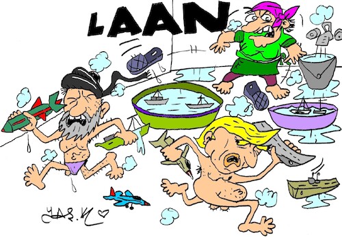 Cartoon: bath time (medium) by yasar kemal turan tagged bath,time