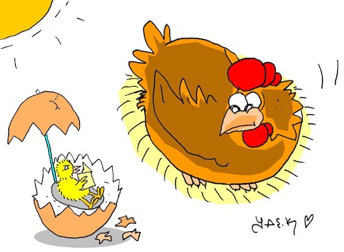 Cartoon: civciv (medium) by yasar kemal turan tagged civciv