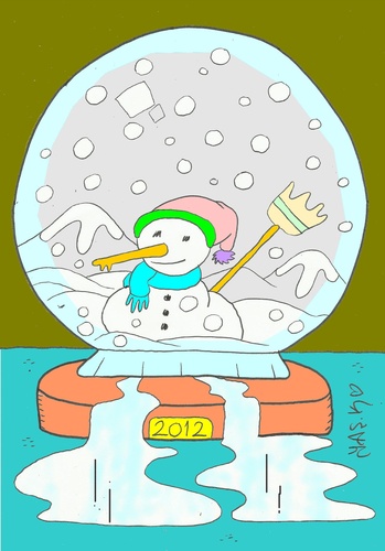Cartoon: contact (medium) by yasar kemal turan tagged contact,love,winter,snowman,water
