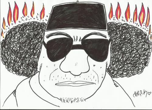 Cartoon: gaddafi (medium) by yasar kemal turan tagged cruel