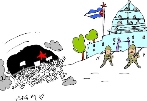 Cartoon: Cuban events (medium) by yasar kemal turan tagged cuban,events