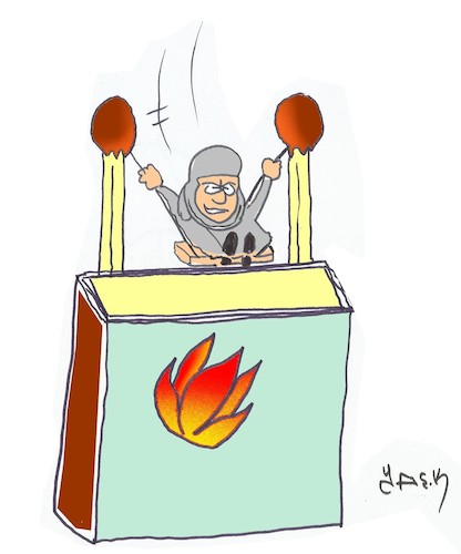 Cartoon: dangerous game (medium) by yasar kemal turan tagged dangerous,game