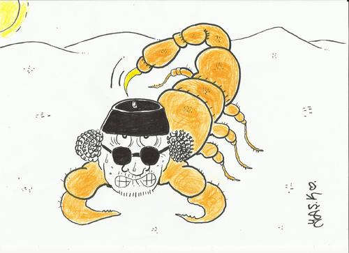 Cartoon: gaddafi (medium) by yasar kemal turan tagged scorpion,desert
