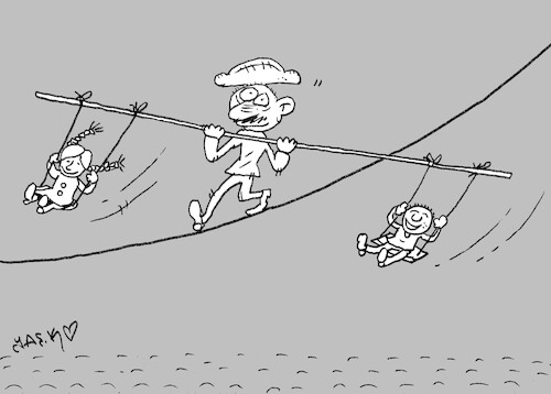 Cartoon: difficult lives (medium) by yasar kemal turan tagged difficult,lives