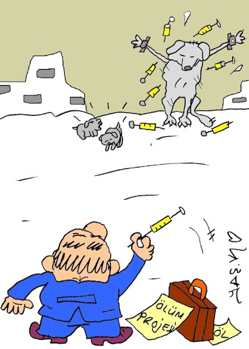 Cartoon: dogs will be put to sleep (medium) by yasar kemal turan tagged dogs,will,be,put,to,sleep