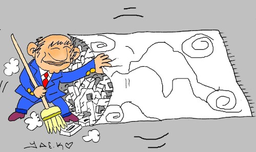 Cartoon: earthquake evidence (medium) by yasar kemal turan tagged earthquake,evidence