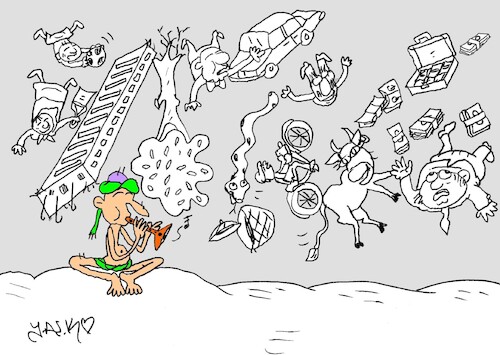 Cartoon: flying (medium) by yasar kemal turan tagged flying