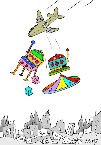 Cartoon: gambling paradise (medium) by yasar kemal turan tagged gambling,paradise