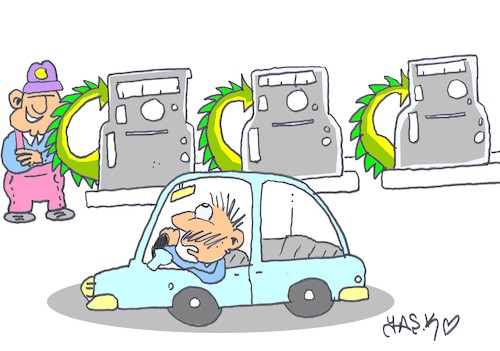Cartoon: gas pump (medium) by yasar kemal turan tagged gas,pump