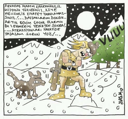 Cartoon: hero  tarkan (medium) by yasar kemal turan tagged tarkan,hero