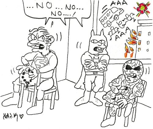 Cartoon: NO..NO..NO..NO..NO (medium) by yasar kemal turan tagged no,heroes