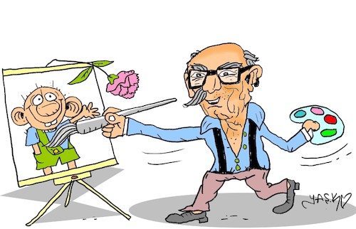 Cartoon: In memory of Oguz Aral (medium) by yasar kemal turan tagged in,memory,of,oguz,aral
