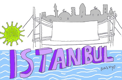 Cartoon: istanbul (medium) by yasar kemal turan tagged istanbul