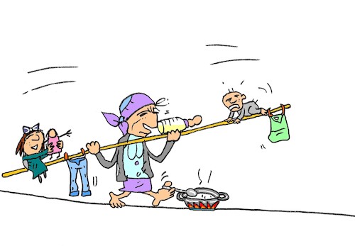 Cartoon: life getting tough (medium) by yasar kemal turan tagged life,getting,tough