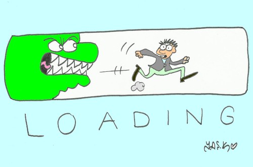 Cartoon: loading (medium) by yasar kemal turan tagged internet,computer,loading