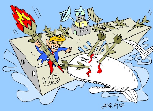Cartoon: Moby Dick (medium) by yasar kemal turan tagged moby,dick