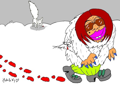 Cartoon: murderess (medium) by yasar kemal turan tagged murderess