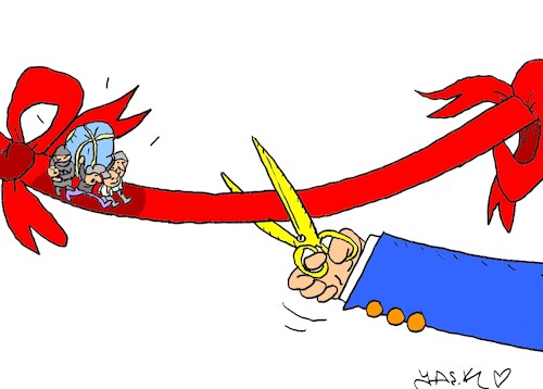 Cartoon: new line (medium) by yasar kemal turan tagged new,line