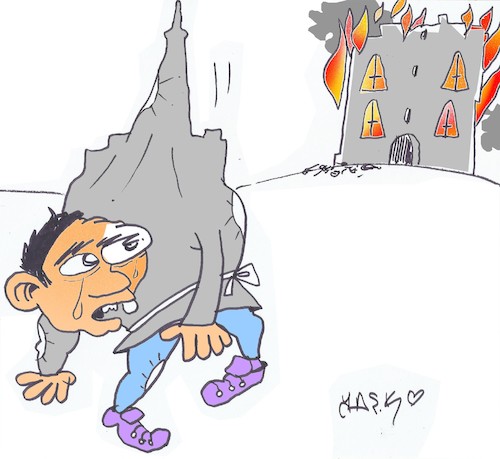 Cartoon: Notre Dame (medium) by yasar kemal turan tagged notre,dame