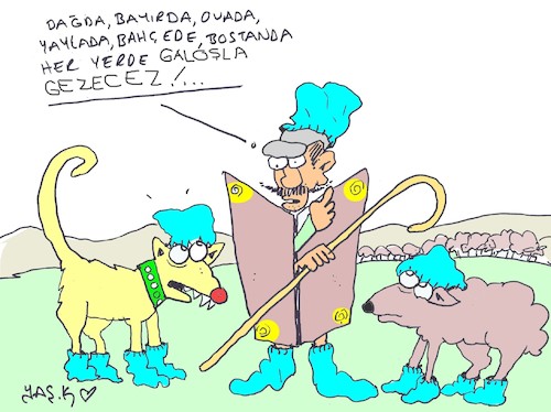 Cartoon: overshoe (medium) by yasar kemal turan tagged overshoe