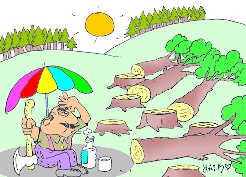 Cartoon: peace with nature (medium) by yasar kemal turan tagged peace,with,nature