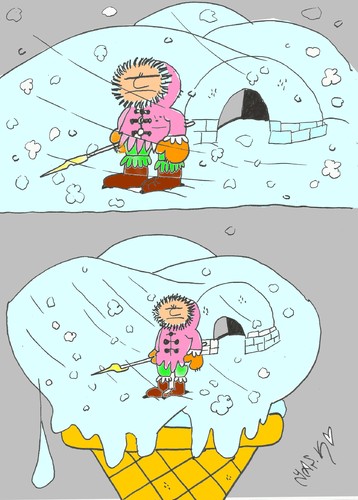 Cartoon: poles (medium) by yasar kemal turan tagged cold,type,snow,cream,ice,poles,eskimo