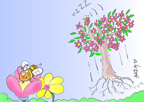 Cartoon: pollen love (medium) by yasar kemal turan tagged pollen,love