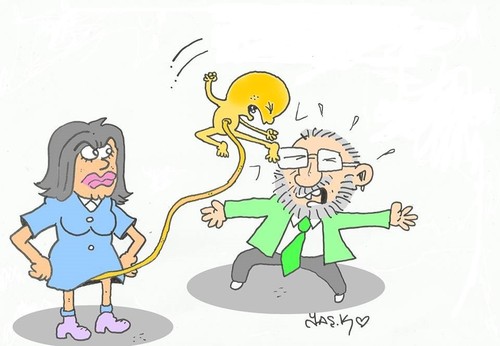 Cartoon: scientist bigot (medium) by yasar kemal turan tagged scientist,bigot