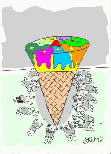 Cartoon: ..natural ? (medium) by yasar kemal turan tagged cream,ice,fat,trans,unnatural,sweetener