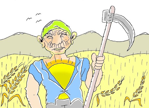 Cartoon: the harvest in me (medium) by yasar kemal turan tagged the,harvest,in,me