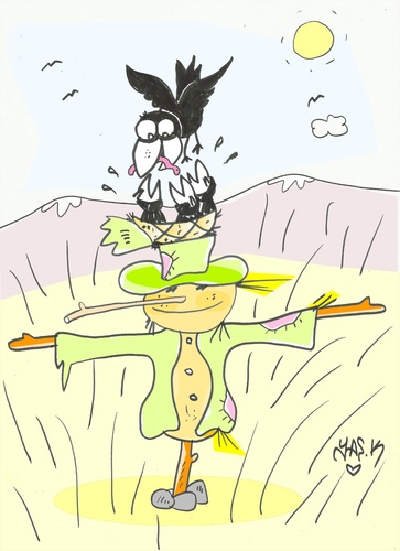 Cartoon: the host (medium) by yasar kemal turan tagged the,host,crow,railing,love