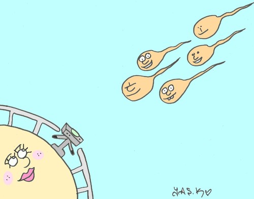 Cartoon: tourniquet (medium) by yasar kemal turan tagged tourniquet,sperm,egg