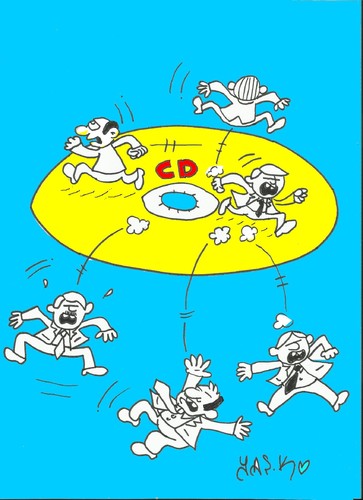 Cartoon: cd earthquake (medium) by yasar kemal turan tagged politics,turkey,resignation,cd,scandal,policy,mhp