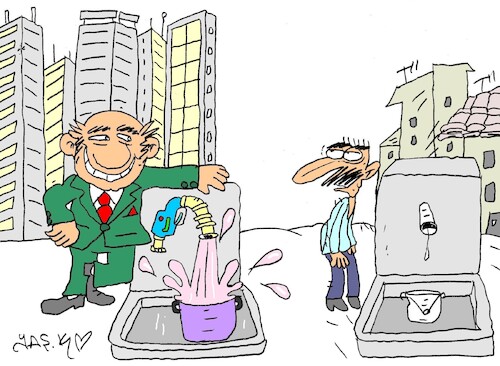 Cartoon: two fountains (medium) by yasar kemal turan tagged two,fountains