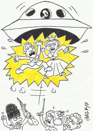 Cartoon: ufo attack (medium) by yasar kemal turan tagged william,and,kate