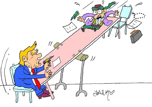 Cartoon: unbalanced table (medium) by yasar kemal turan tagged unbalanced,table