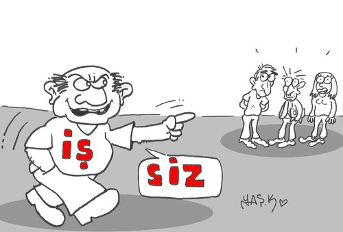 Cartoon: unemployment (medium) by yasar kemal turan tagged unemployment