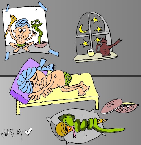 Cartoon: uyku (medium) by yasar kemal turan tagged uyku