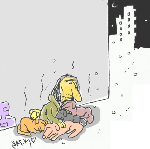 Cartoon: warm hearts (medium) by yasar kemal turan tagged warm,hearts