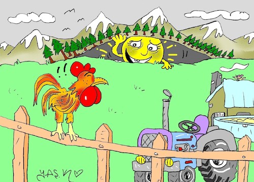 Cartoon: while waiting for the sun (medium) by yasar kemal turan tagged while,waiting,for,the,sun