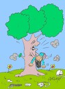 Cartoon: awareness of the tree (small) by yasar kemal turan tagged awareness,of,the,tree