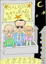 Cartoon: balcony souvenir (small) by yasar kemal turan tagged famous,balcony,erdogan,klctaroglu,speech,turkey,bahcel
