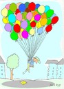 Cartoon: balloons-seller (small) by yasar kemal turan tagged suicide,balloon,seller