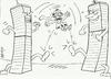 Cartoon: great match (small) by yasar kemal turan tagged 911,september11,twin,towers,osama,bin,laden,center,trade,world