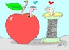 Cartoon: interesting love (small) by yasar kemal turan tagged interesting,love,worm,apple,reel,deep