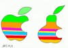 Cartoon: counterfeit products -pear (small) by yasar kemal turan tagged pear,counterfeit,products,iphone,apple