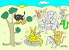 Cartoon: orchestra (small) by yasar kemal turan tagged orchestra,fox,crow,cheese,animals