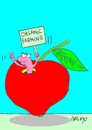 Cartoon: organic (small) by yasar kemal turan tagged organic,farming,apple,founded,worm