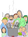 Cartoon: pasta with sauce (small) by yasar kemal turan tagged pasta,with,sauce