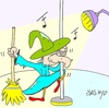 Cartoon: striptease (small) by yasar kemal turan tagged striptease witch